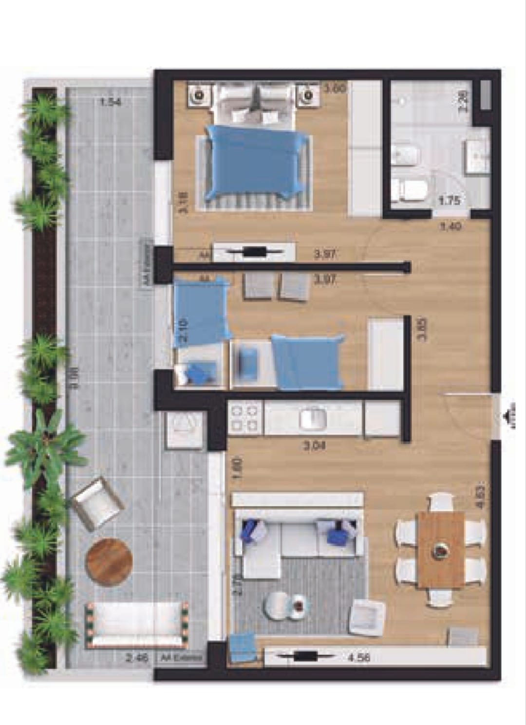 2 dormitorios, planta baja con patio - Imagen 13