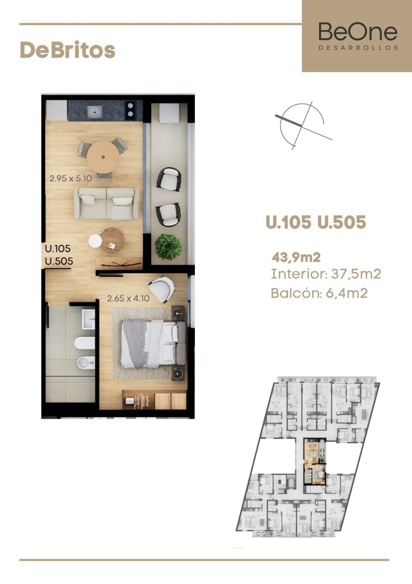 1 dormitorio, Brito Foresti 2977 - Imagen 3
